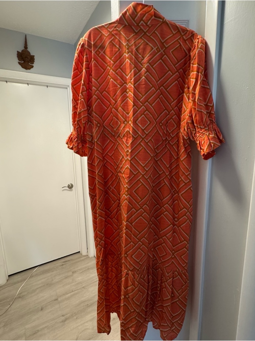 Holly Shae Catherine Orange Button-Front Maxi Dress with Tie Waist L/XL - Picture 6 of 6
